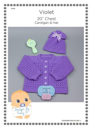 Violet baby knitting pattern 20" chest