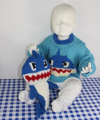 Chunky Baby & Toddler Shark Sweater and Toy