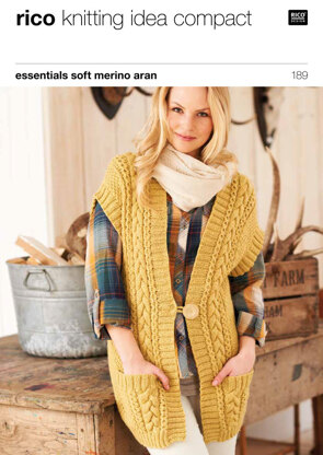 Long Waistcoat in Rico Essentials Soft Merino Aran - 189