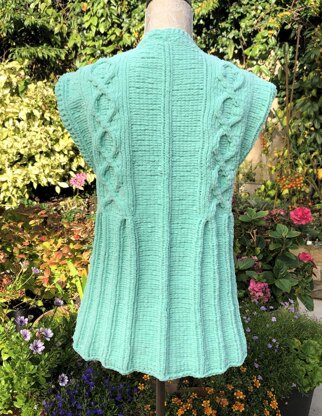 Gilet with Laced Effect Cables & Integrated Borders