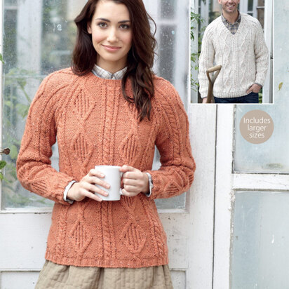 Sweaters in Hayfield Bonus Aran Tweed - 7373 - Downloadable PDF