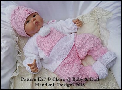 Bobble Hat Motif Set Set 16-22” dolls/newborn/0-3m baby