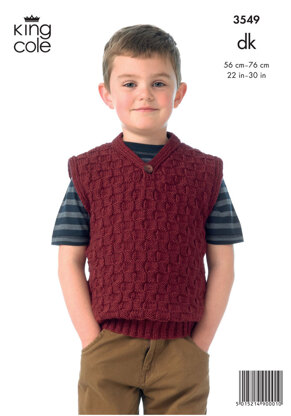 Boy's Sweater and Slipover in King Cole Melody DK & Melody DK- 3549