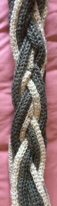 bi-colour braided infinity scarf
