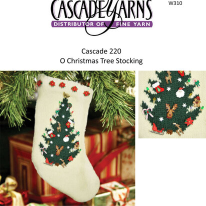 Cascade Yarns W310 O Christmas Tree Stocking (Free)