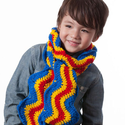 Brilliant Kids Ripple Scarf in Red Heart Sport - LW3282 - Downloadable PDF