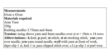 728- Baby Aran Knitting Pattern 726