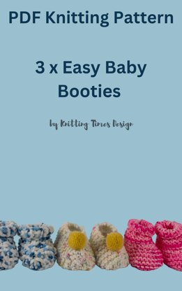 Easy Newborn Booties Trio