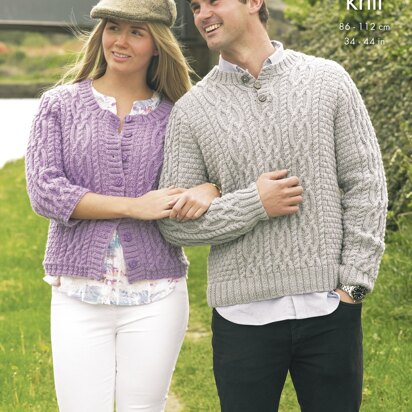 Cardigan & Sweater in King Cole DK - 4370 - Downloadable PDF