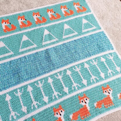 Tribal Fox Baby Blanket Crochet pattern by Crochet Hooks and Magic