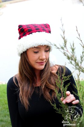 Holiday Plaid Santa Hat