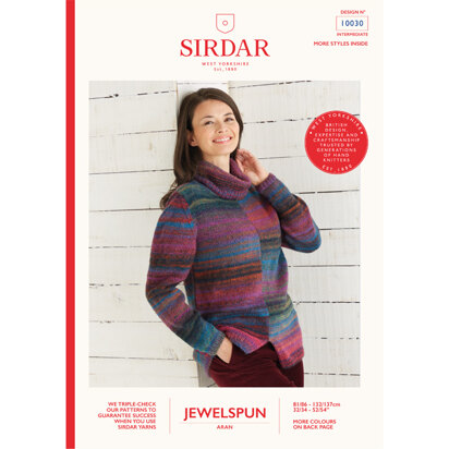 Sirdar 10030 Two-Tone Pullover in Jewelspun PDF