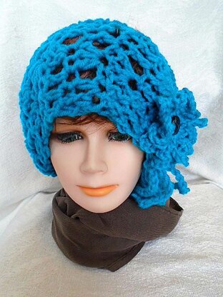 841 Peacock Slouchy Hat