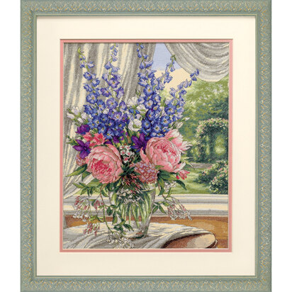 Dimensions Peonies and Delphiniums Cross Stitch Kit