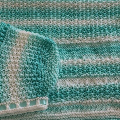 Mint Sorbet Baby Bonnet  Blanket. - knitting pattern