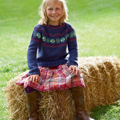 Child’s Sweater with Round Yoke and Jacquard Pattern in Schachenmayr Universa - S6908 - Downloadable PDF