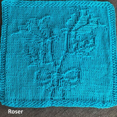 Roser/ Roses Dishcloth/Serviet/Karklud - knitting pattern