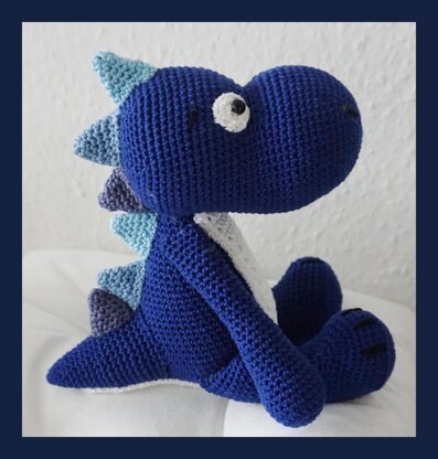 Häkelanleitung Amigurumi Dino Valentin Blue