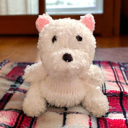 West Highland Terrier choc orange cover / toy - knitting pattern