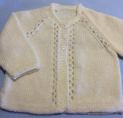 Vertical Eyelet Baby Jacket & Toque, 0-3 months