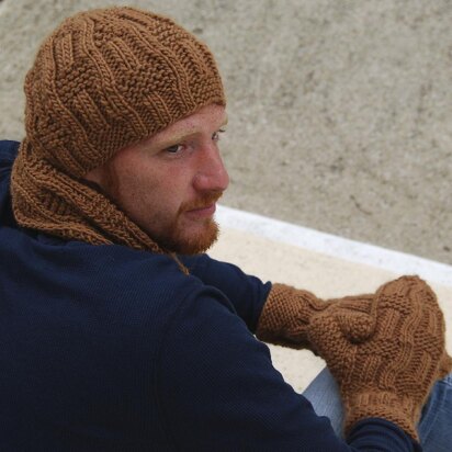 Wavy Gravy Man: Hat, Mittens and Scarf Set