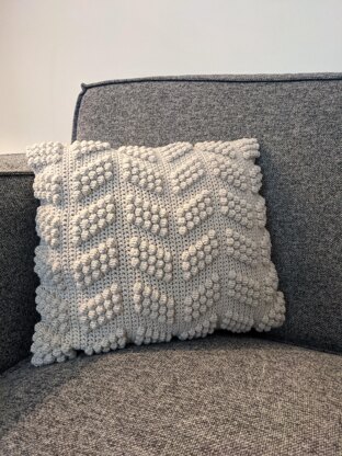 Bobble Waves Crochet Cushion Cover Pattern