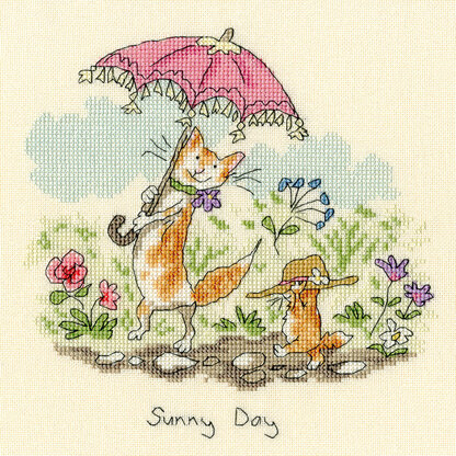 Bothy Threads Sunny Day by Anita Jeram Cross Stitch Kit - 20cm x 20cm