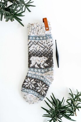 Polar Bear Stroll Crochet Stocking