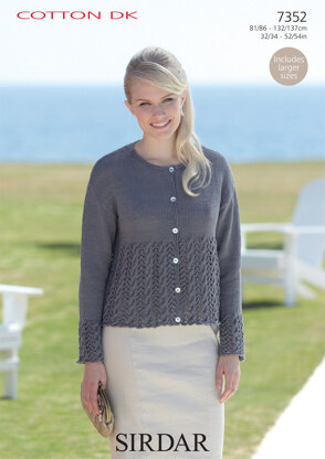 Womans Cardigan in Sirdar Cotton DK - 7352 - Downloadable PDF