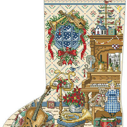 Music Room Heirloom Stocking - PDF