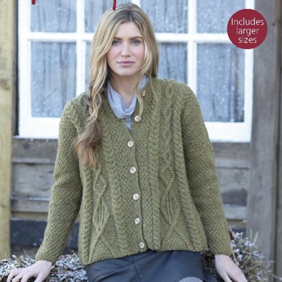 Swing Coat in Hayfield Bonus Aran Tweed with Wool - 7795- Downloadable PDF