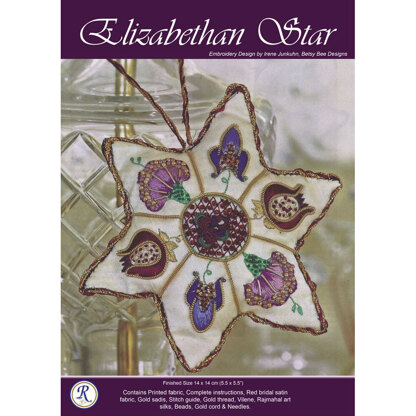 Rajmahal Elizabethan Star Printed Embroidery Kit - 14 x 14cm