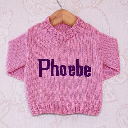 Intarsia - Phoebe Moniker Chart - Childrens Sweater