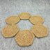 Jute hexagon coasters, 3 sizes