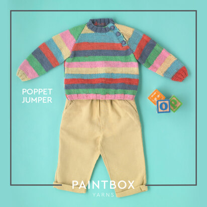 Poppet Jumper - Free Sweater Knitting Pattern For Babies in Paintbox Yarns Baby DK Prints by Paintbox Yarns