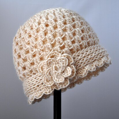 Classy Crochet Vintage Flowered Cloche