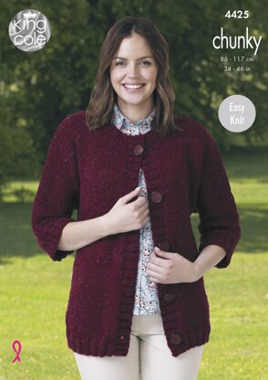 Dolman Jacket & Top in King Cole Chunky - 4425 - Downloadable PDF