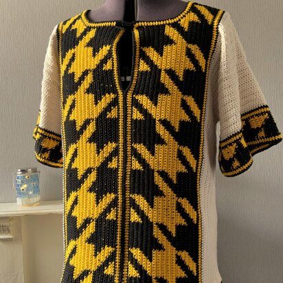 Houndstooth Dashiki Style Tunic