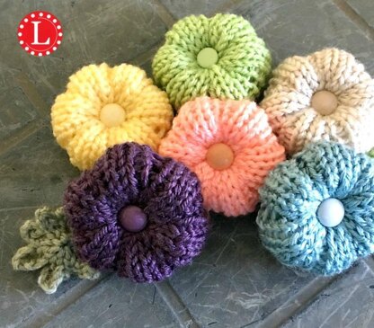 Loom Knitting Pattern Rib Stitch Flowers by Loomahat