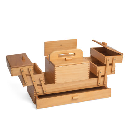 Hobbygift Cantilever Wood 4 Tier Sewing Box