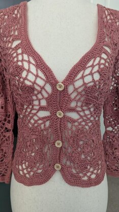 Rosewood Petals Crochet Blouse