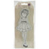 Prima Marketing Julie Nutting Mixed Media Cling Rubber Stamp - Doll W/Ruffle Dress