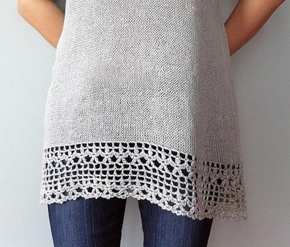 Julia - floral lace tunic (crochet+knit)