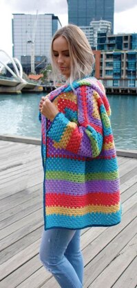 1641 Crochet Hooded Jacket