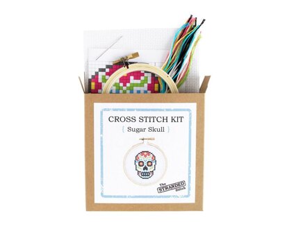 The Stranded Stitch Sugar Skull Cross Stitch Kit - 3 inches