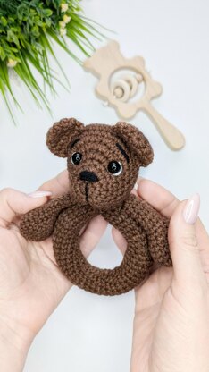 Crochet baby rattle pattern, easy crochet amigurumi teddy bear pattern