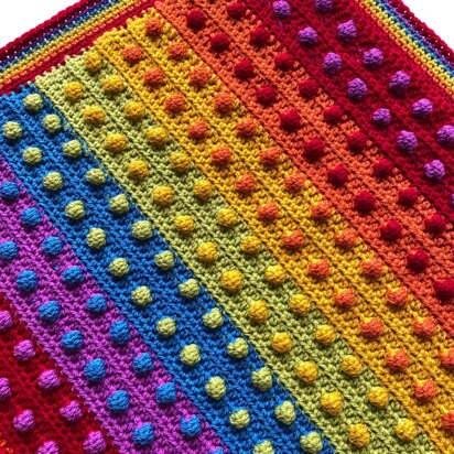 Modern Bobble Rainbow Blanket pattern by Melu Crochet