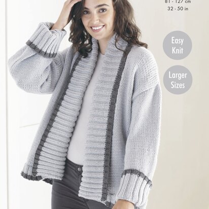 Ladies Cardigans Knitted in King Cole Ultra-Soft Chunky - 5691 - Downloadable PDF