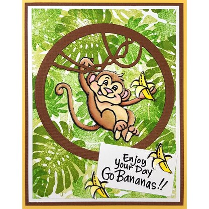 Stampendous Cling Stamp & Die Set - Monkey