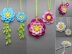 3D flower hanging decoration for doors, walls & windows - easy from scraps of yarn